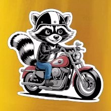 Mýval na motorce kreslený