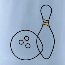 Bowling minimalistická linka s koulí a kuželkou