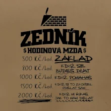 Hodinová mzda zedník