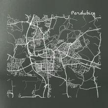 Mapy měst černobílé Pardubice