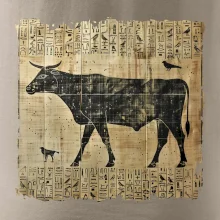 Egyptské hieroglyfy kráva