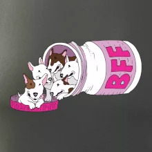 Bullterrier Friends Forever růžové (Pecka design)