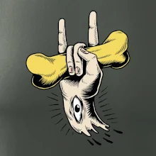 Rocková ruka kost a oko