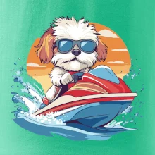 Bišonek na vodním skútru