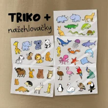 Tričko + 42 nažehlovacích zvířátek