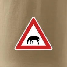 Dopravní značka - Pozor pasoucí se kůň