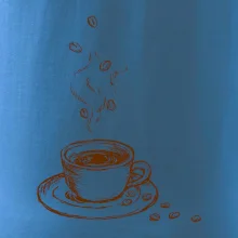 Hrnek plný čerstvé kávy