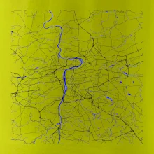 Praha - Mapa s vodními toky