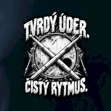 Tvrdý úder čistý rytmus - černobílé zkřížené paličky