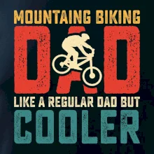 Mountain biking dad like a regular dad