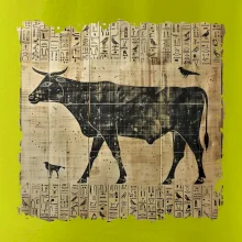 Egyptské hieroglyfy kráva