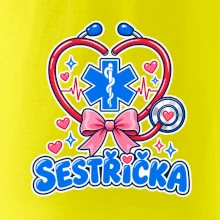 Sestřička - kreslený kříž a srdce
