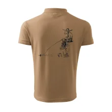 Kreslený rybář na pařezu