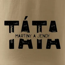 Černý nápis táta a jména dětí