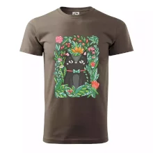 Kočka s květy malovaná