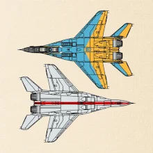 Mig 29 Fulcrum ze spoda a ze zhora