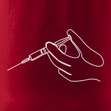 Ruka a injekce jedním tahem