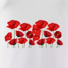 Vlčí mák v řadě