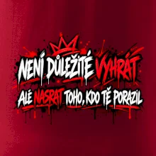 Není důležité vyhrát - pouliční graffiti s červenými tahy