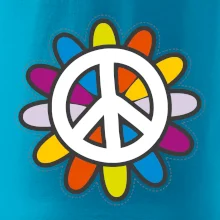 Peace symbol s kreslenou květinou