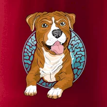 Americký staford kreslený v kolečku (Pecka design)