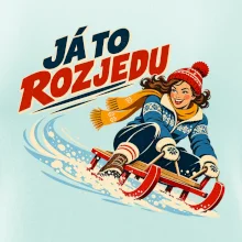Rodinná vánoční trička - Já to rozjedu máma sáňkování