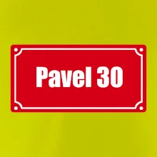 Jméno a věk - uliční cedule - červená