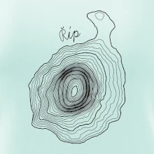 Říp - vrstevnice psací