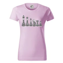 Šachové figurky v řadě - kreslené