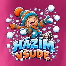 Rodinná vánoční trička - Házím všude dítě sněhová bitva