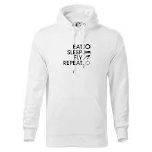 Eat sleep fly repeat - skoky na lyžích