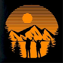 Pár na výletě na horách