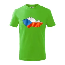 Česká vlajka v obrysu republiky