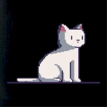 Kočka bílá pixel