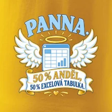 Panna. 50 % anděl, 50 % excelová tabulka