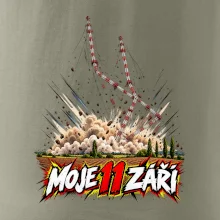 Liblice B pád vysílačů moje 11 září komiksový motiv