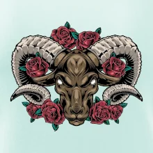 Hlava berana s růžemi