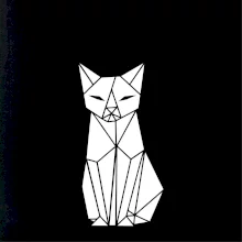 Origami kočka zepředu