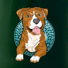 Americký staford kreslený v kolečku (Pecka design)