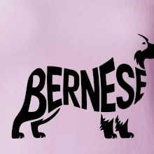 Bernese Mountain Dog nápis v těle