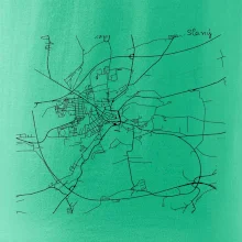 Mapy měst černobílé Slaný