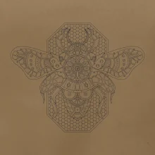 Steampunk včela černobílá