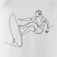 Surfař na vlně jedním tahem