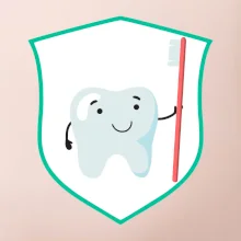 Zoubek na prsu - zubní kartáček