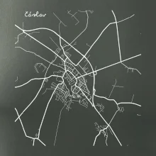 Černobílá mapa Čáslav