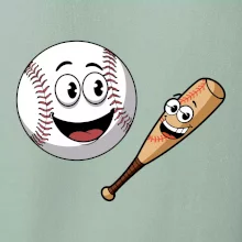 Parové triko - baseballová pálka a míček