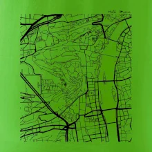 Praha Malá Strana - Mapa černobílá