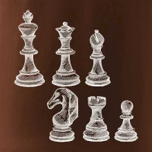 Šachové figurky kreslené