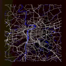 Praha - Mapa s vodními toky