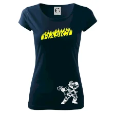 Hasič stojící - nápis hasiči - Velký nápis  na zádech